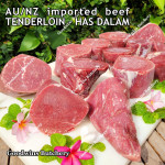 Beef Tenderloin frozen New Zealand NZ AAFCO steak cuts 3" 7.5cm price/pc 500gr (eye fillet mignon daging sapi has dalam)
